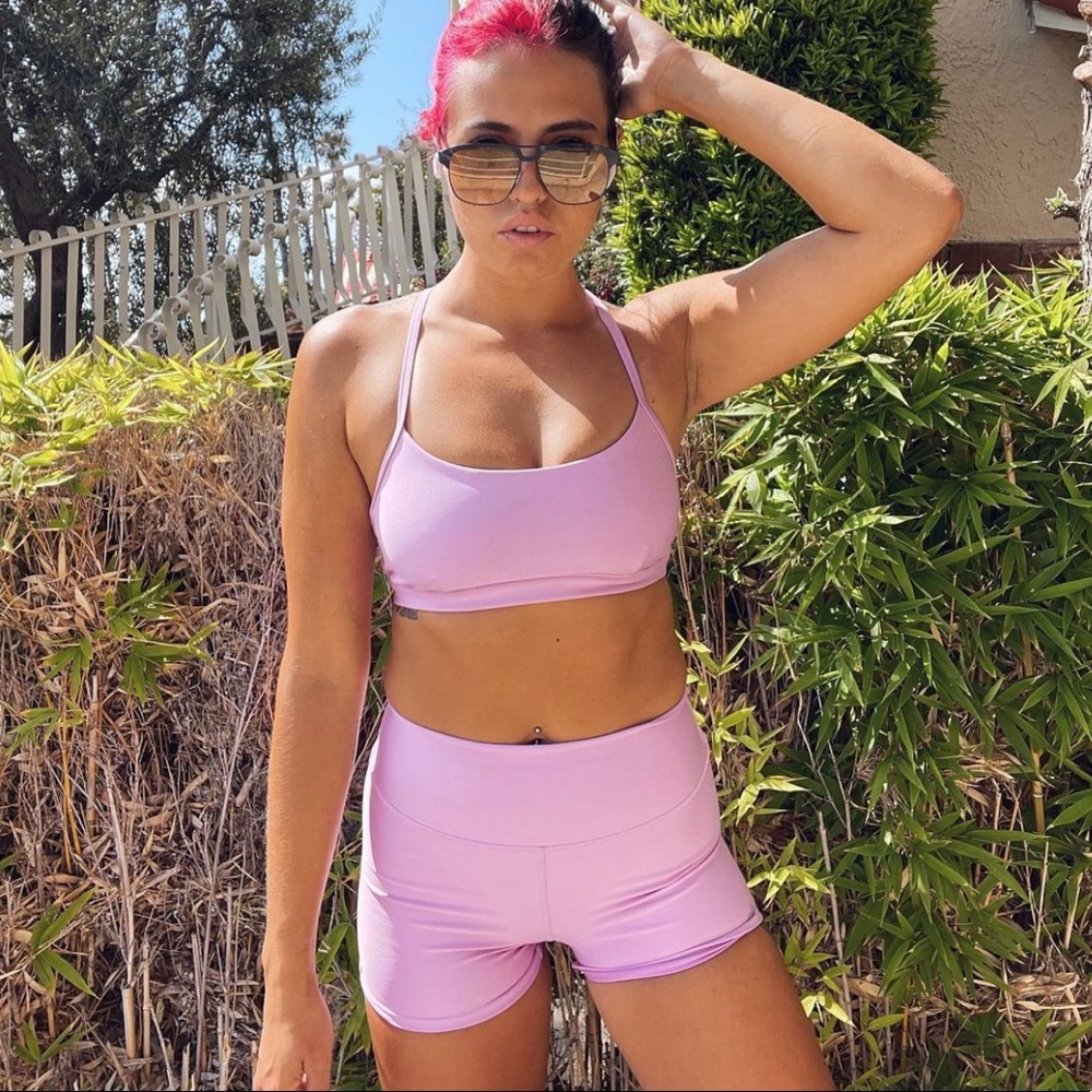 Lululemon pink workout shorts